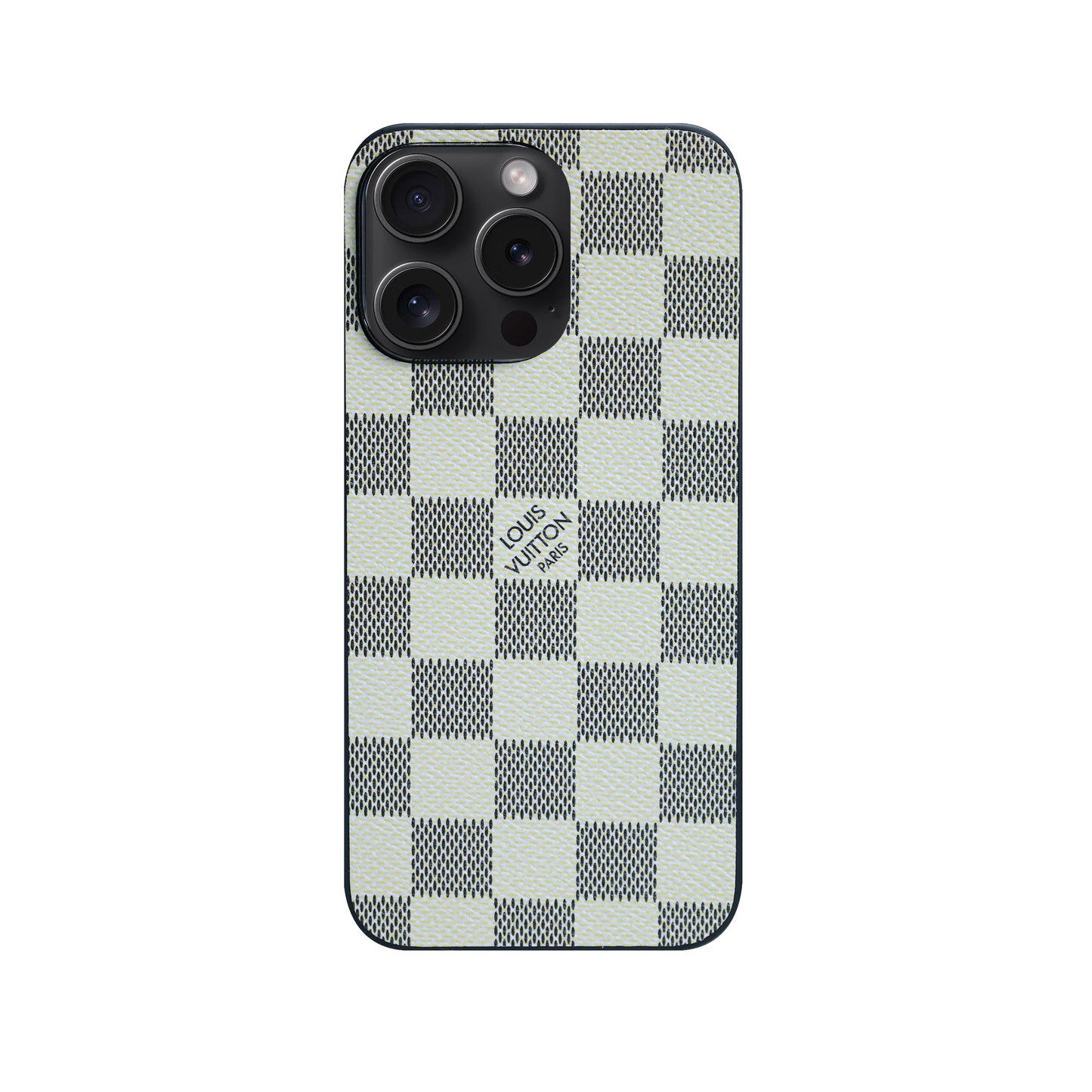 1V Classic white checker cell phone case