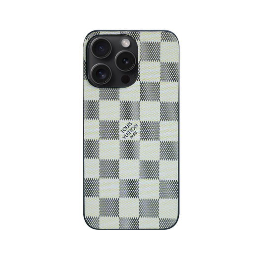 1V Classic white checker cell phone case