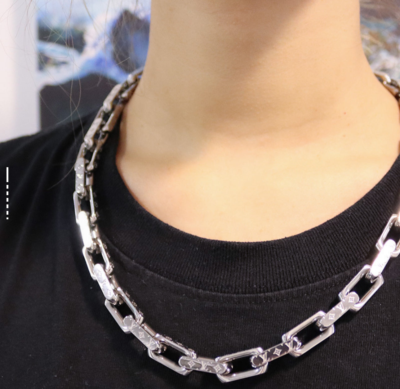 1V Cuban necklace silver
