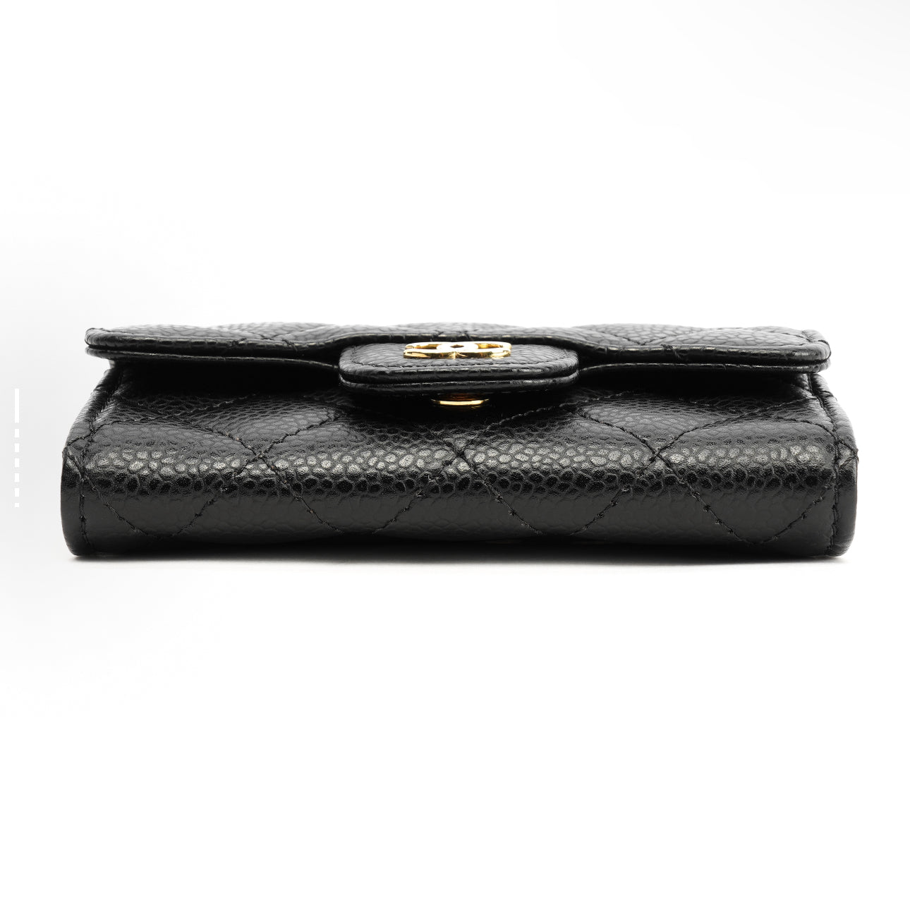 Double C Card Bag -Black leather