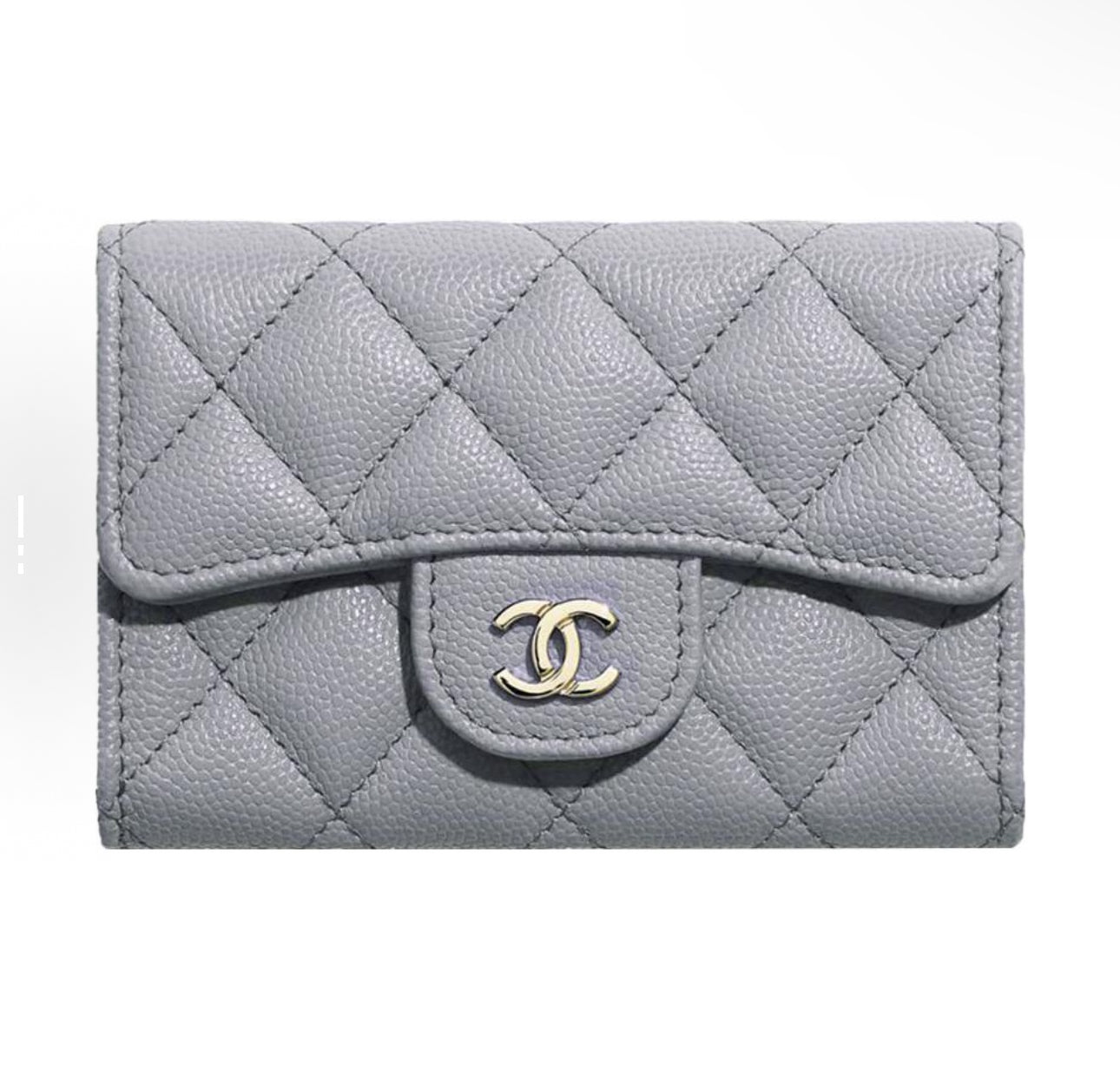 Double C Card Bag -Black leather