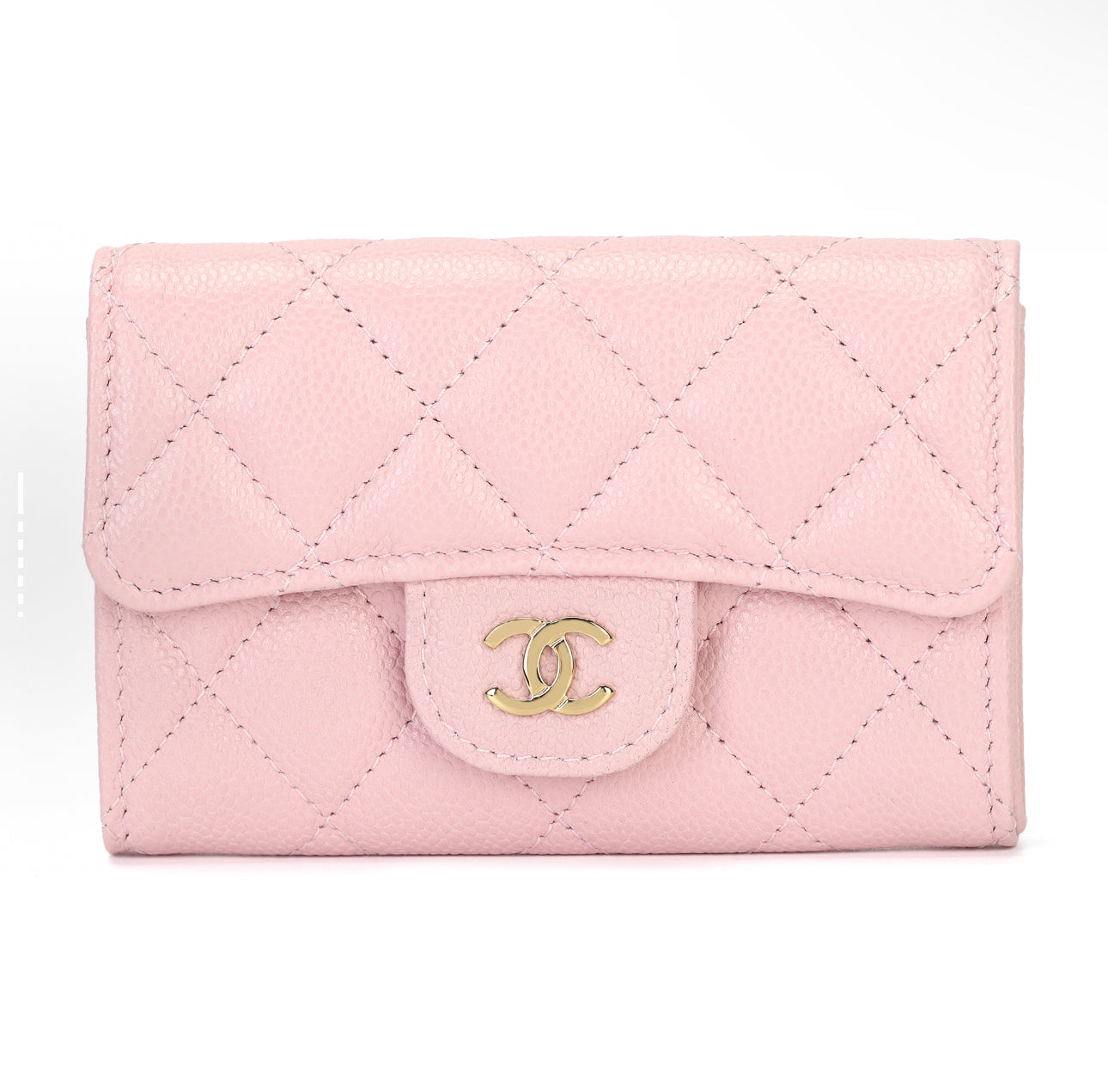 Double C Card Bag -Black leather