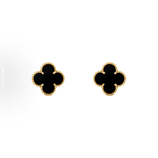 Four-leaf clover stud earrings